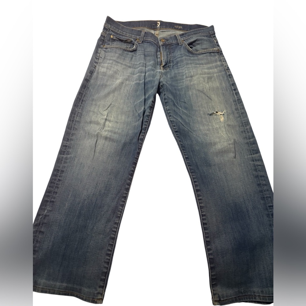 7 For All Mankind Men's Relaxed Blue Jeans